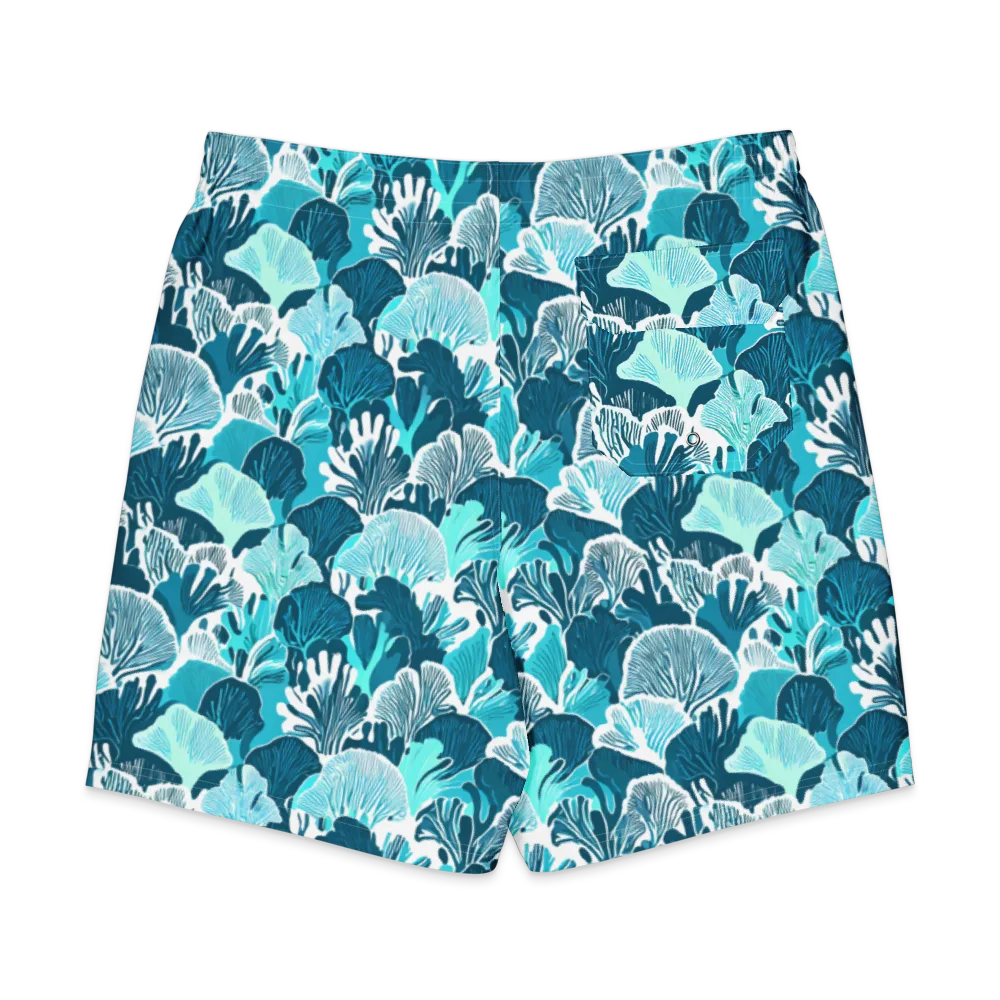 Aqua Fanfare on Men's Board Shorts — Back