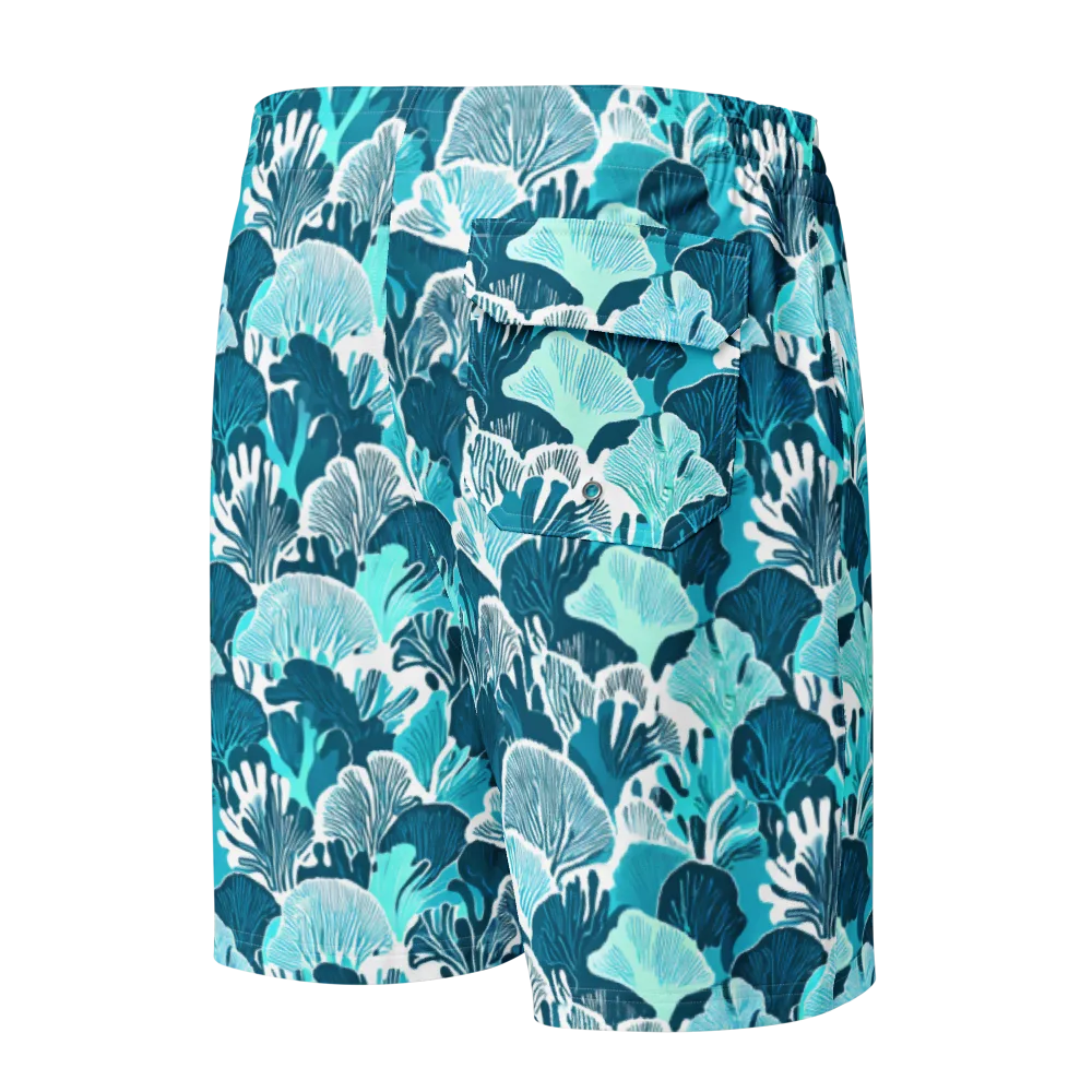 Aqua Fanfare on Men's Board Shorts — Back