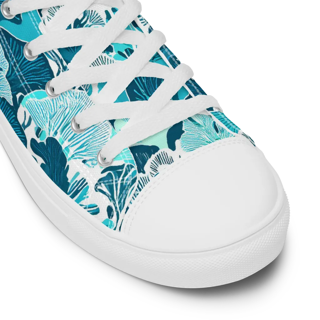Aqua Fanfare on Men's High Top Canvas Shoes — Product details
