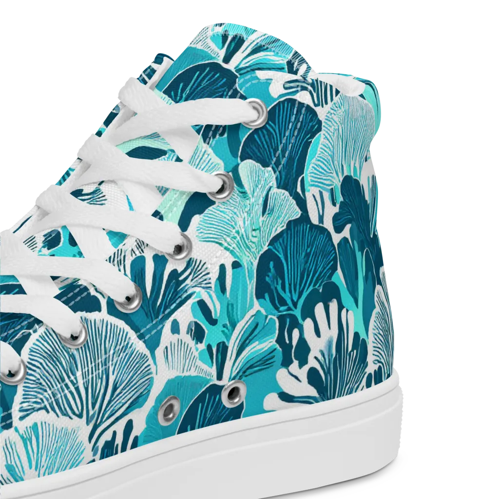 Aqua Fanfare on Men's High Top Canvas Shoes — Product details 2