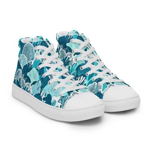 Aqua Fanfare on a Women's High Top Canvas Shoes