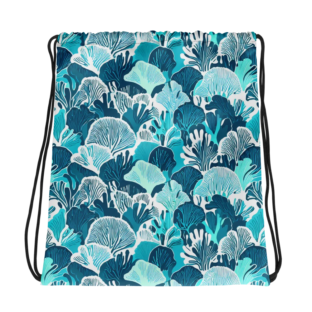 Aqua Fanfare on Drawstring Bag — Photo