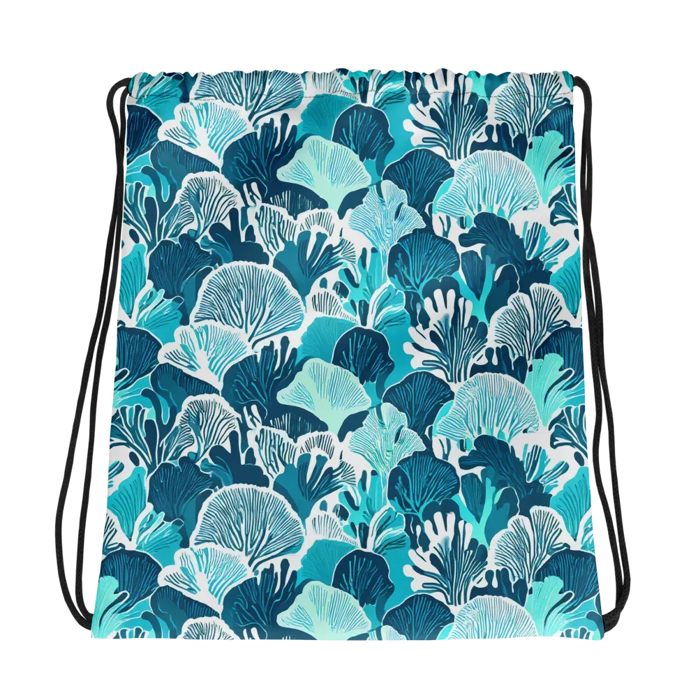 Aqua Fanfare on Drawstring Bag — Photo