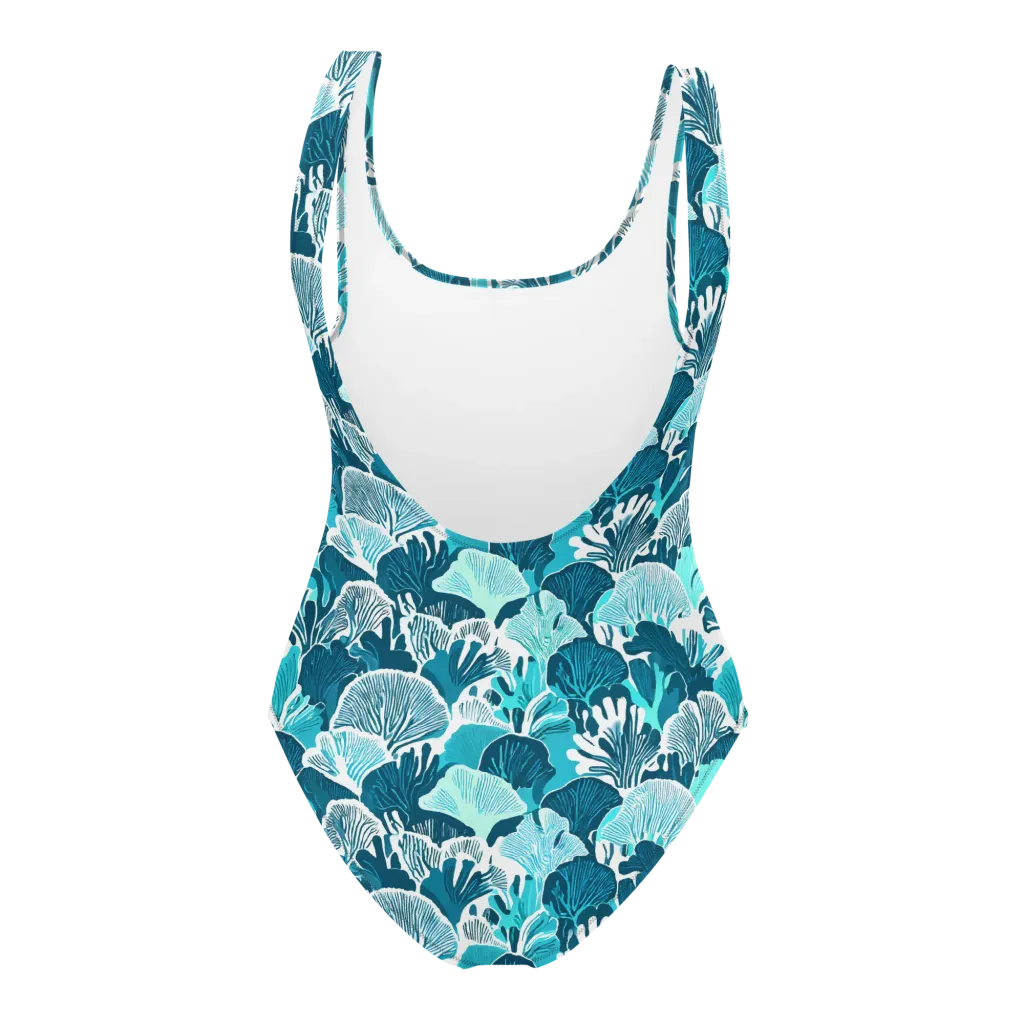 Aqua Fanfare on One-Piece Swimsuit — Back
