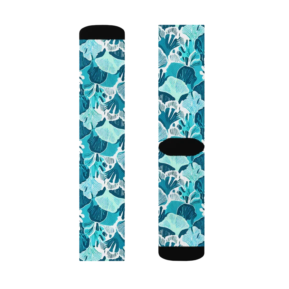 Aqua Fanfare on Socks — Right Sock