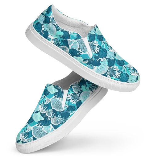 Aqua Fanfare on a Women's Slip-On Canvas Shoes