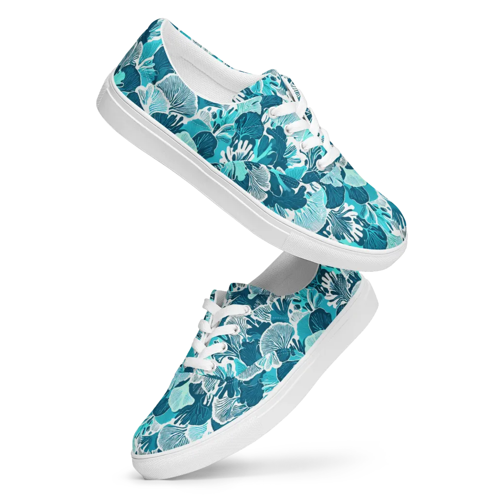 Aqua Fanfare on Men's Lace-Up Canvas Shoes — Front