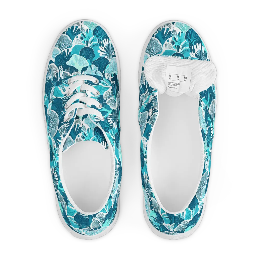 Aqua Fanfare on Men's Lace-Up Canvas Shoes — Front