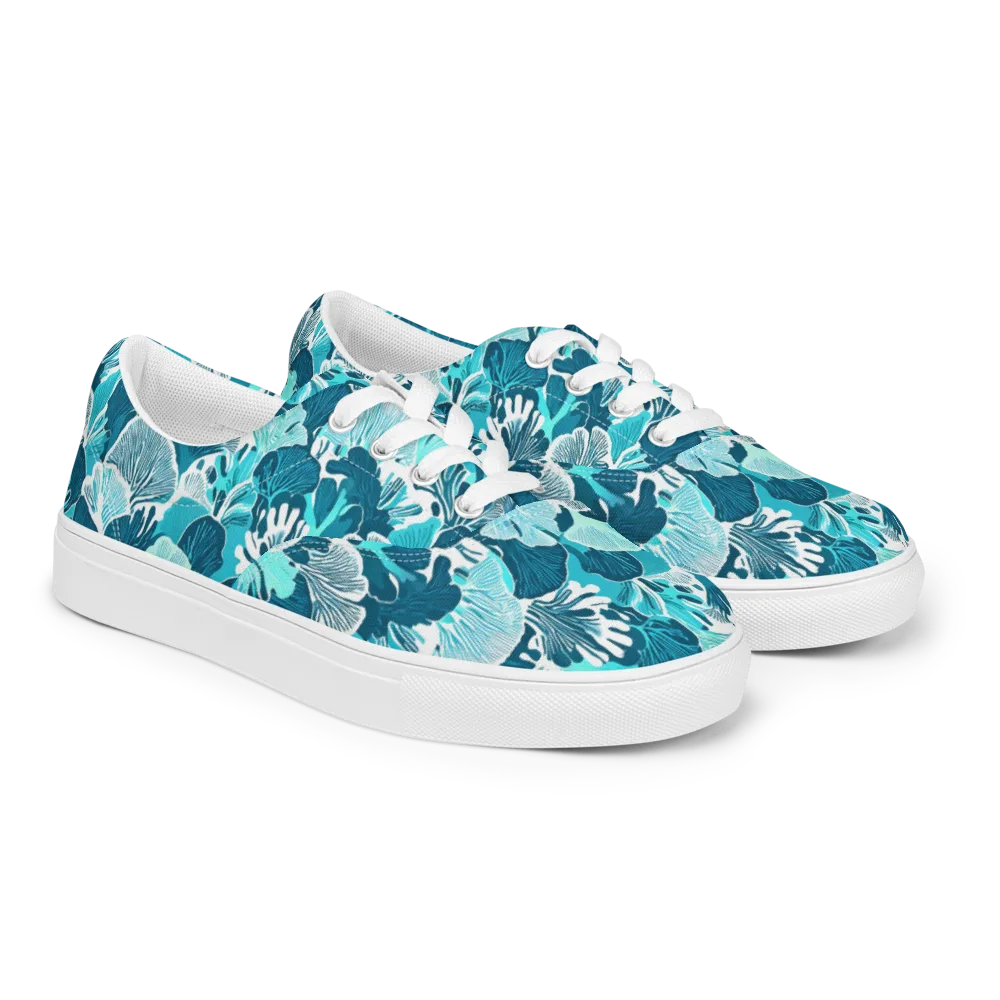 Aqua Fanfare on Men's Lace-Up Canvas Shoes — Right Front
