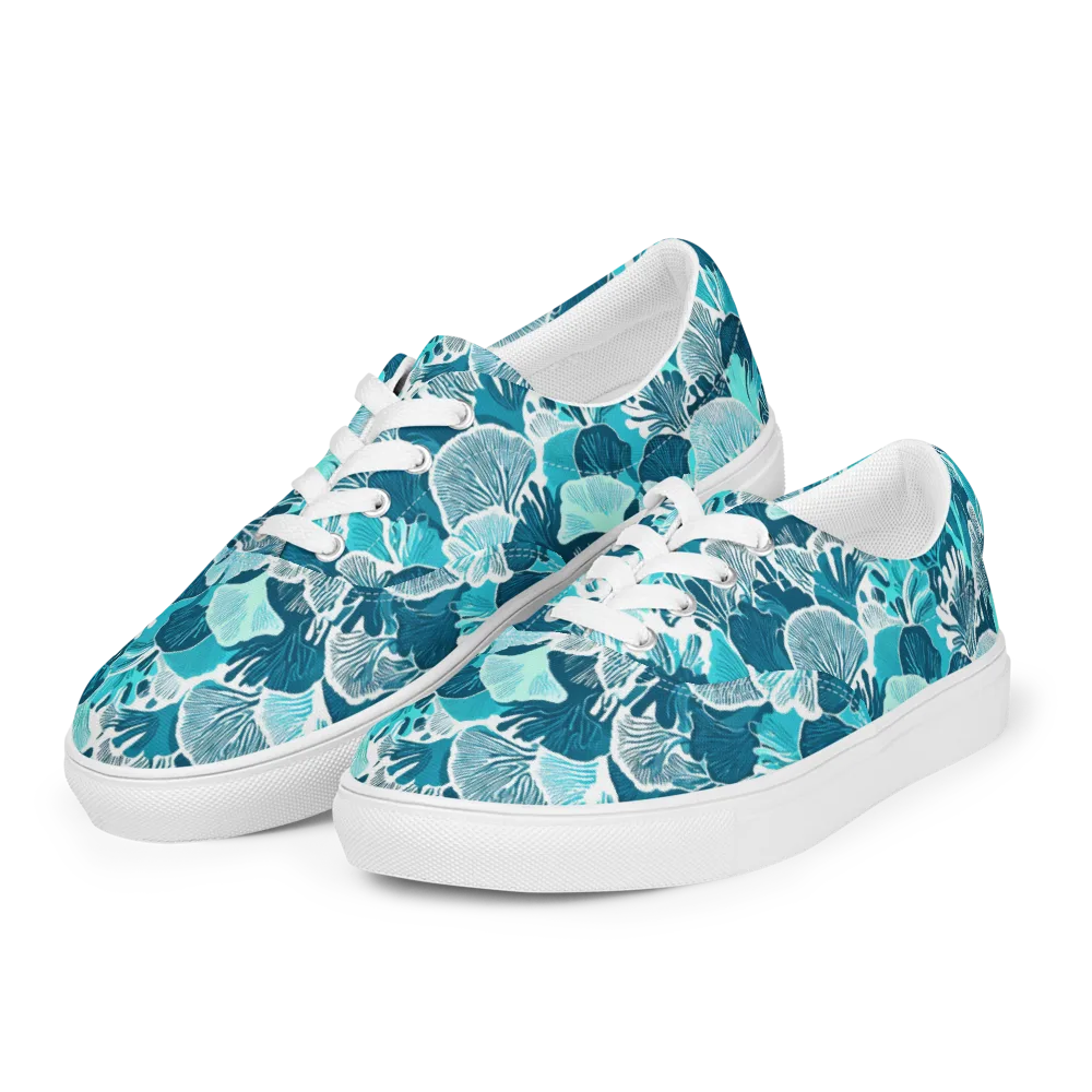 Aqua Fanfare on Men's Lace-Up Canvas Shoes — Left Front