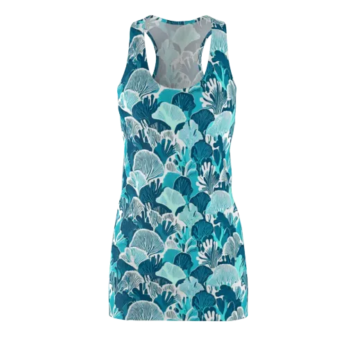 Aqua Fanfare on a Racerback Dress