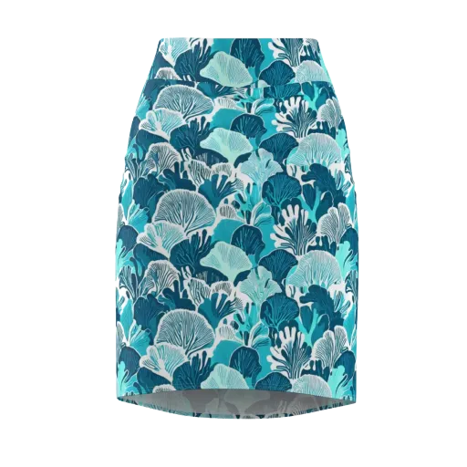 Aqua Fanfare on a Pencil Skirt