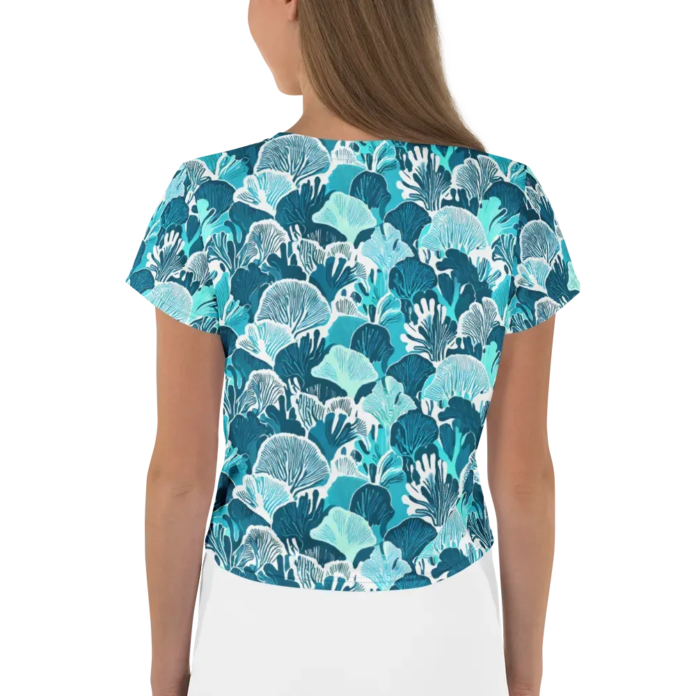 Aqua Fanfare on Crop Tee — Back