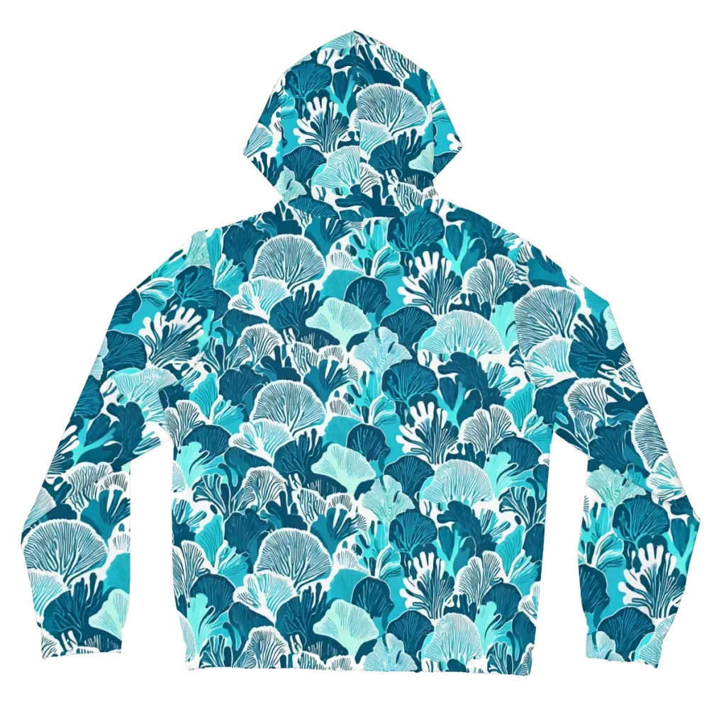 Aqua Fanfare on Women's Full-Zip Hoodie — Back