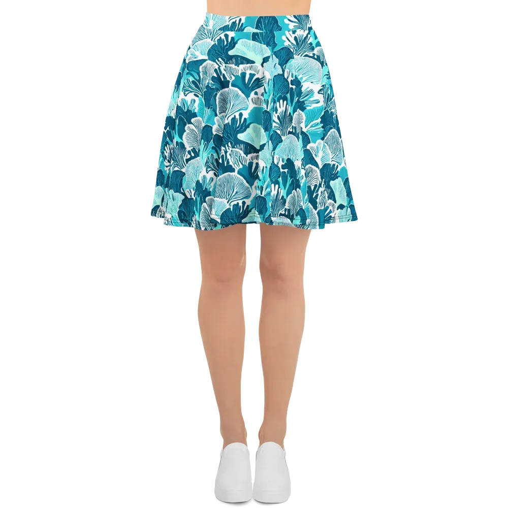 Aqua Fanfare on Skater Skirt — Front