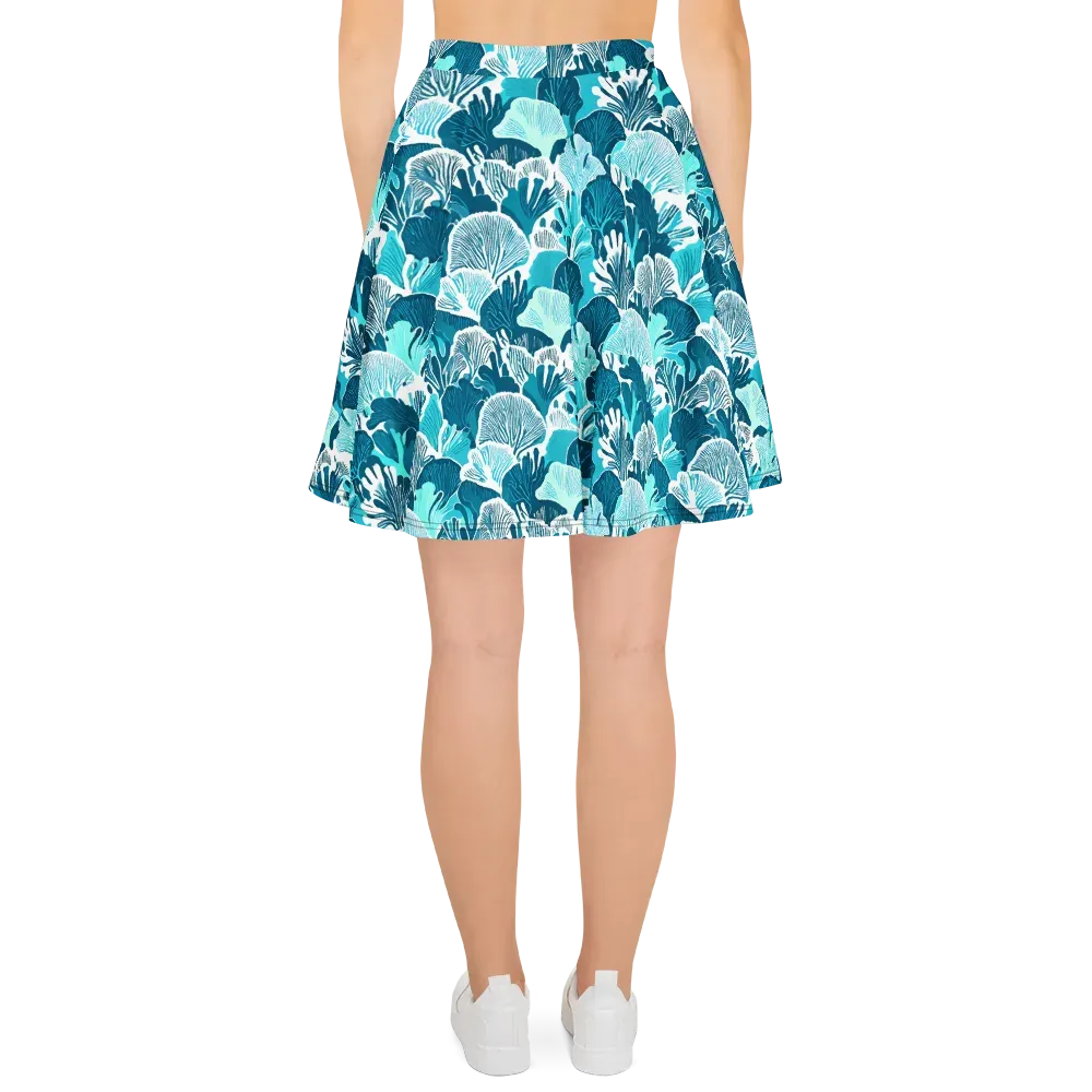 Aqua Fanfare on Skater Skirt — Back