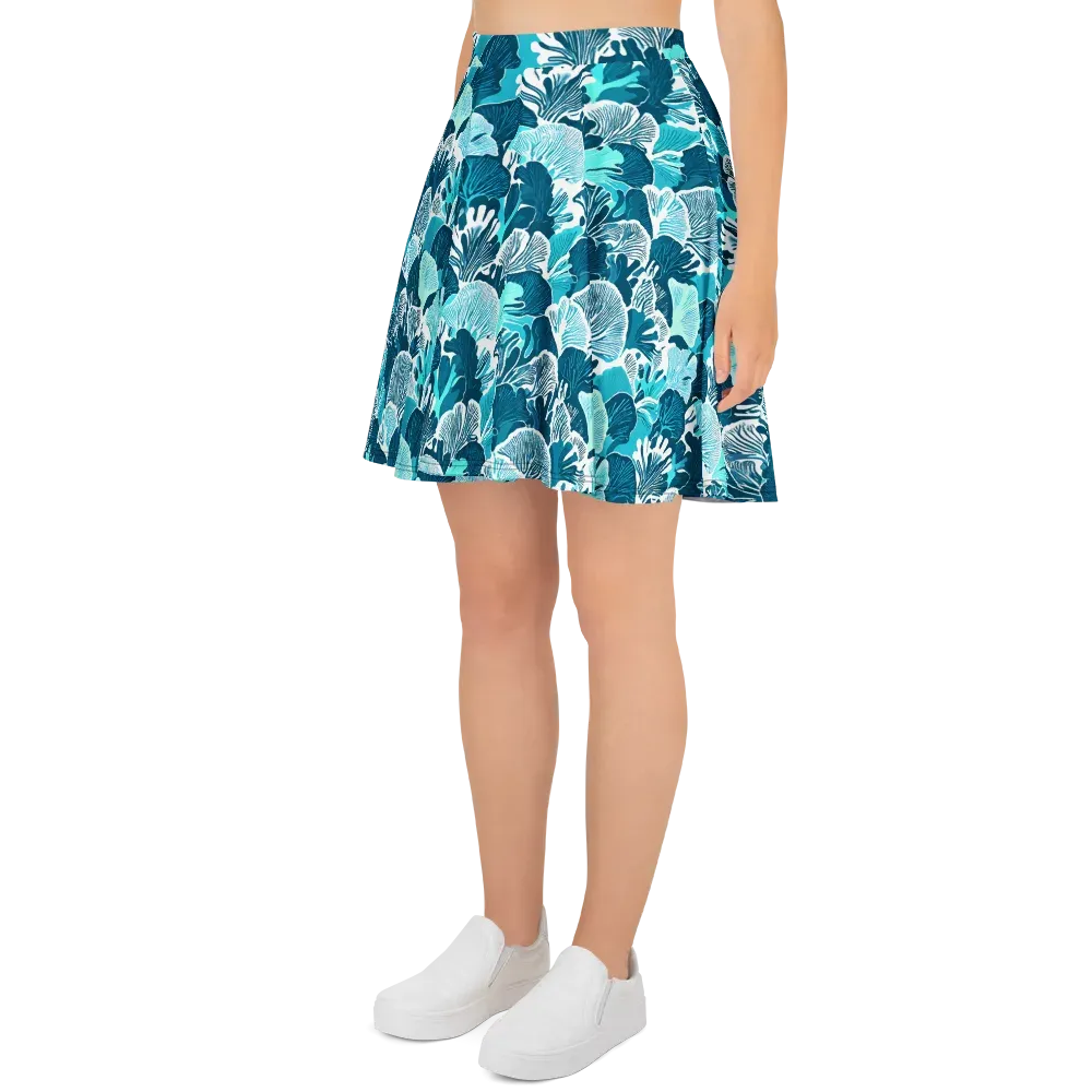 Aqua Fanfare on Skater Skirt — Left