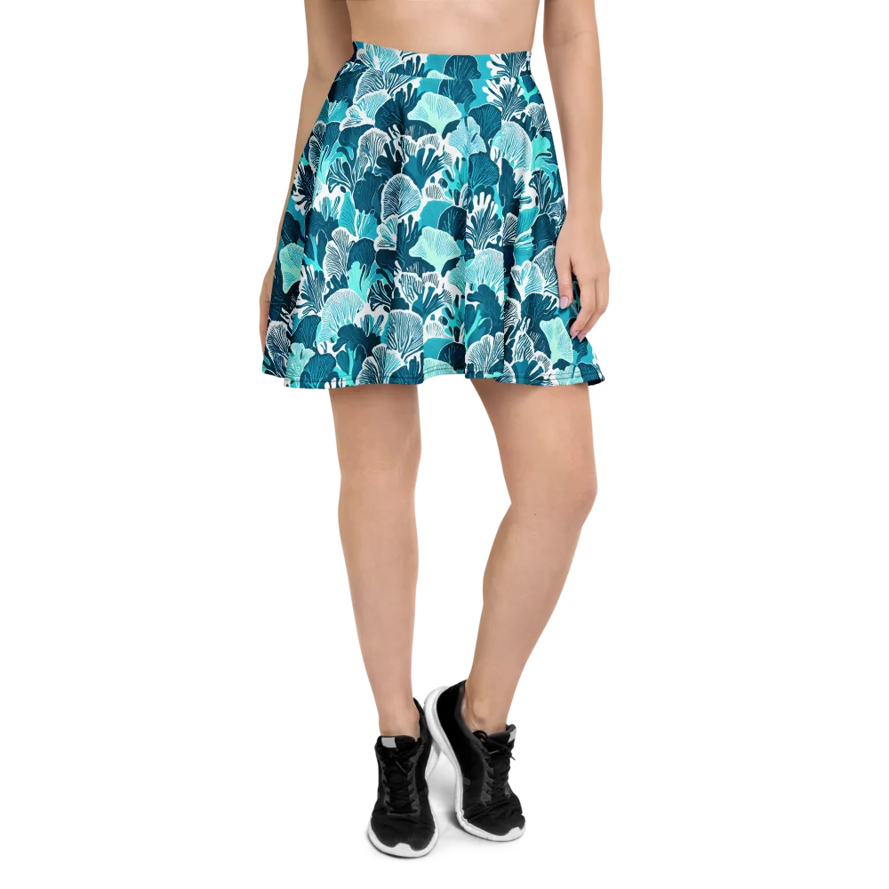 Aqua Fanfare on Skater Skirt — Front