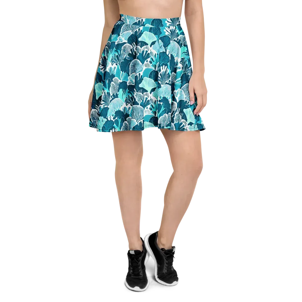 Aqua Fanfare on Skater Skirt — Front