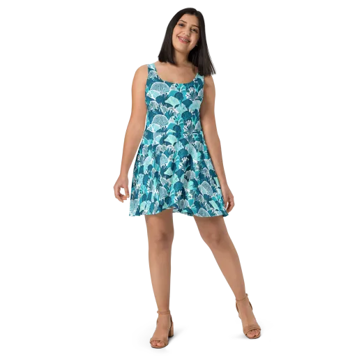 Aqua Fanfare on a Skater Dress