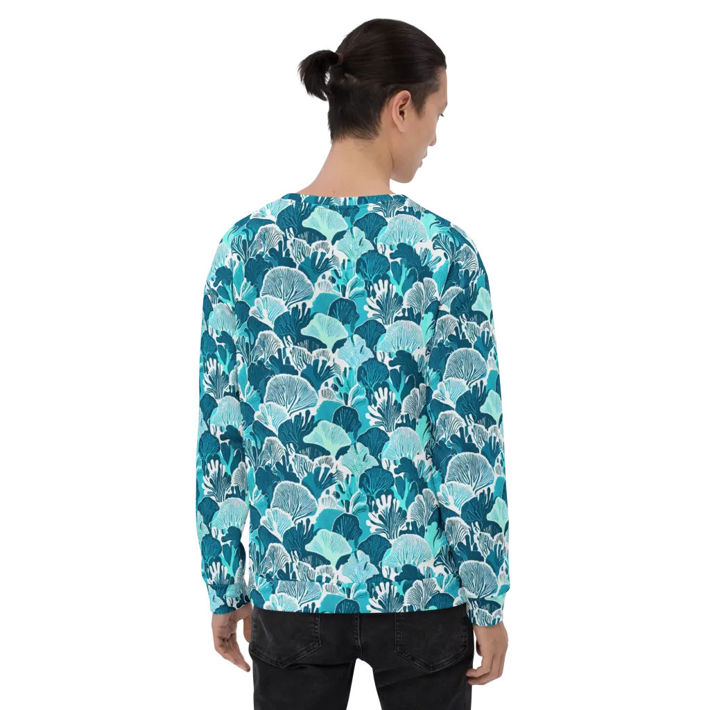 Aqua Fanfare on Sweatshirt — Back