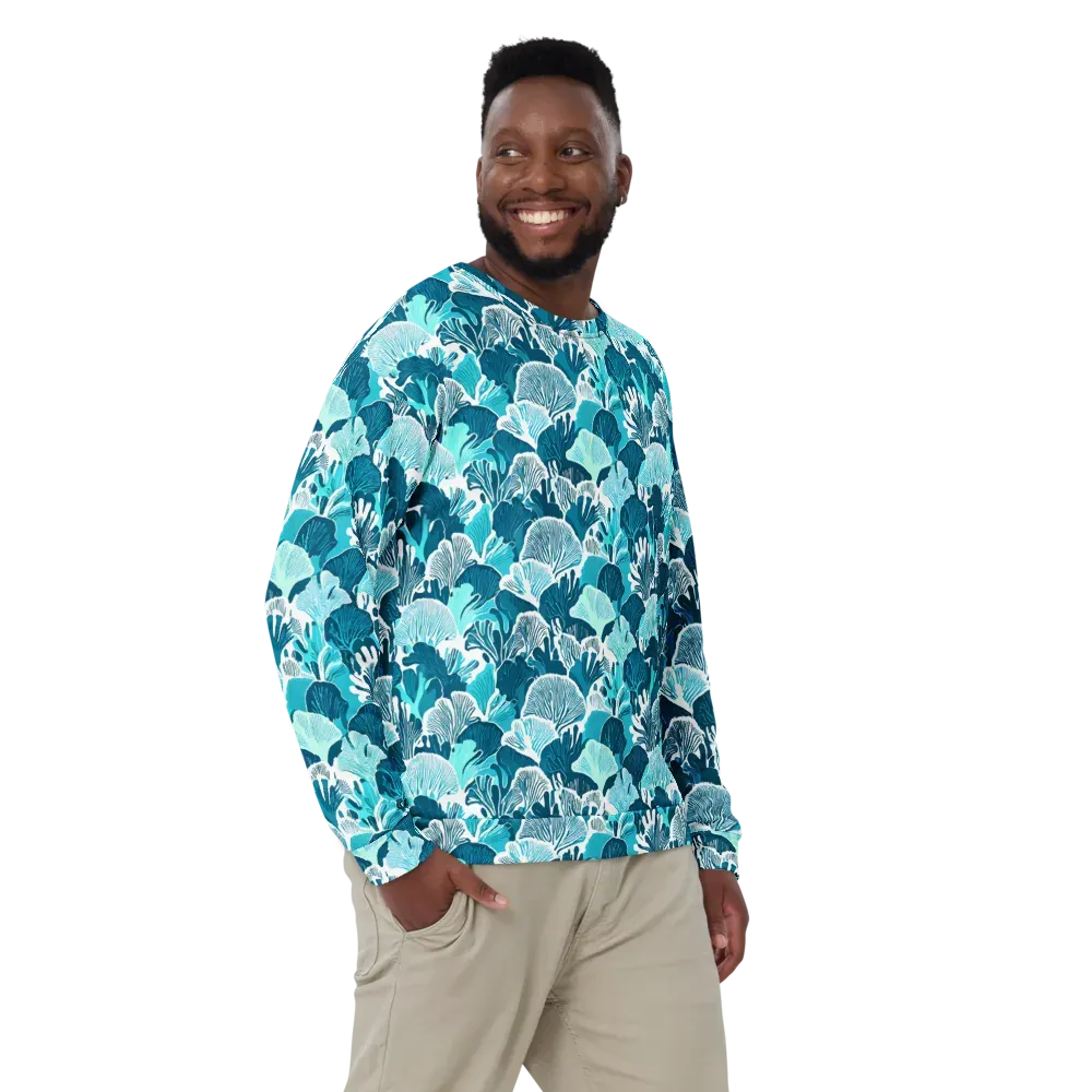 Aqua Fanfare on Sweatshirt — Front