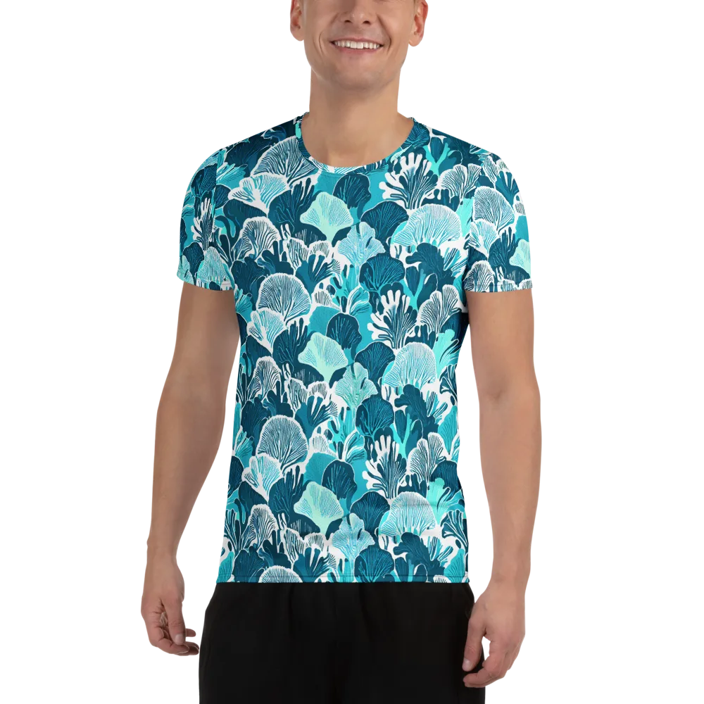 Aqua Fanfare on Men's Athletic T-Shirt — Front