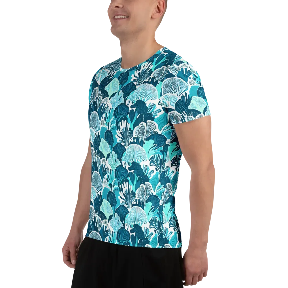 Aqua Fanfare on Men's Athletic T-Shirt — Left