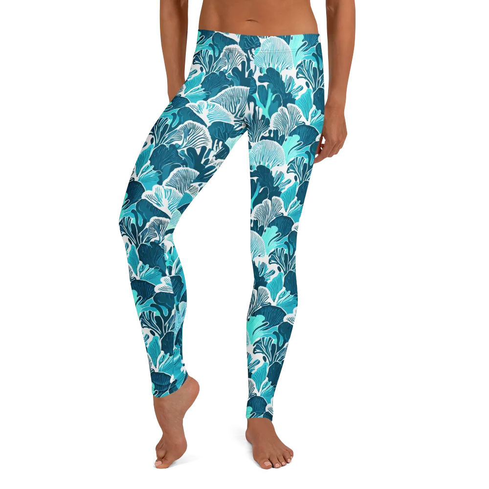 Aqua Fanfare on Leggings — Front