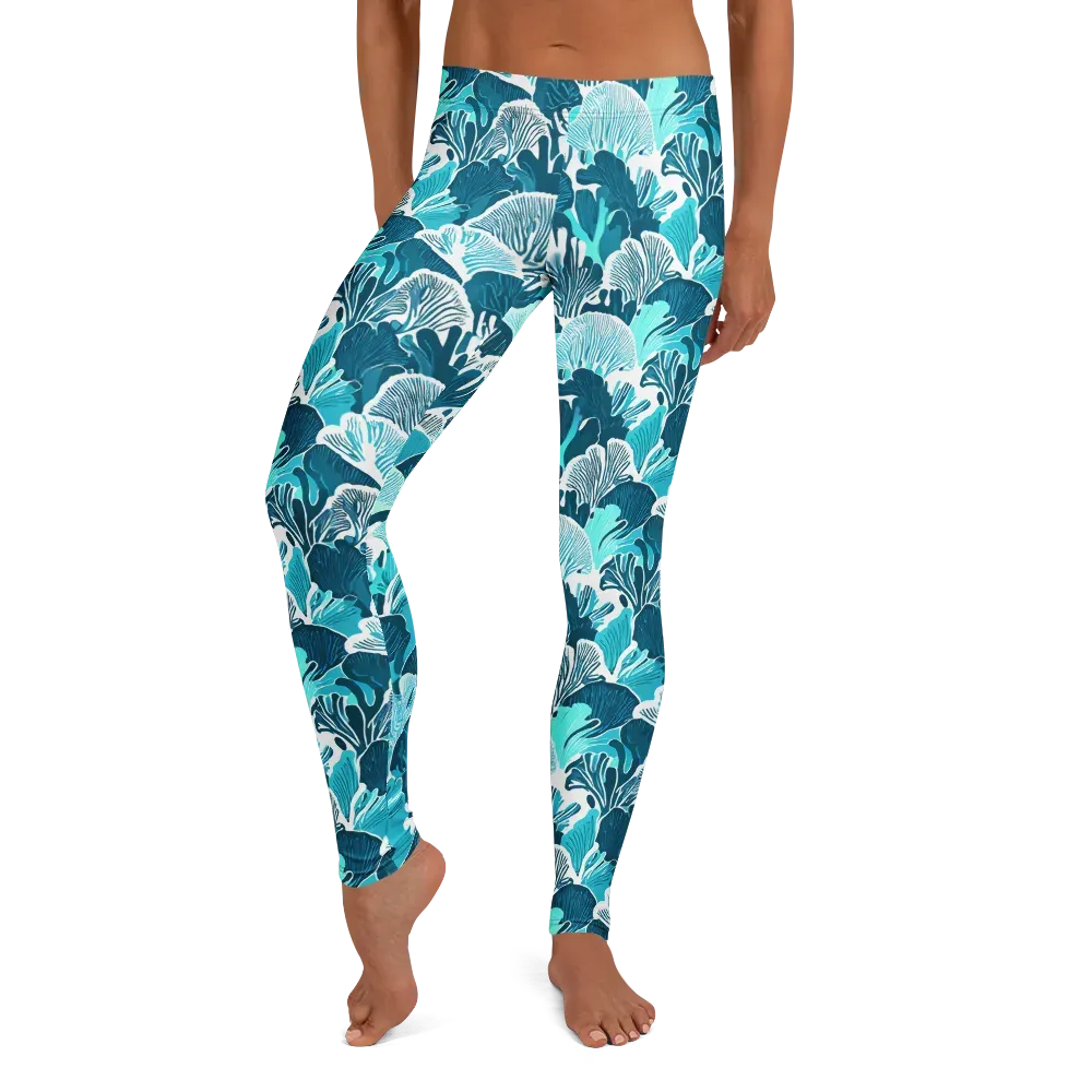 Aqua Fanfare on Leggings — Front