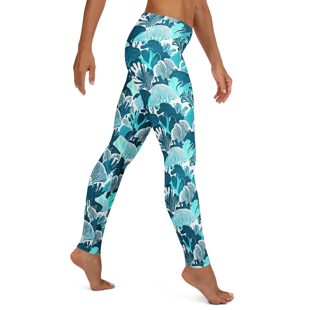 Aqua Fanfare on Leggings — Right