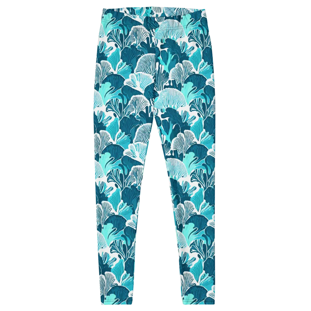 Aqua Fanfare on Leggings — Front