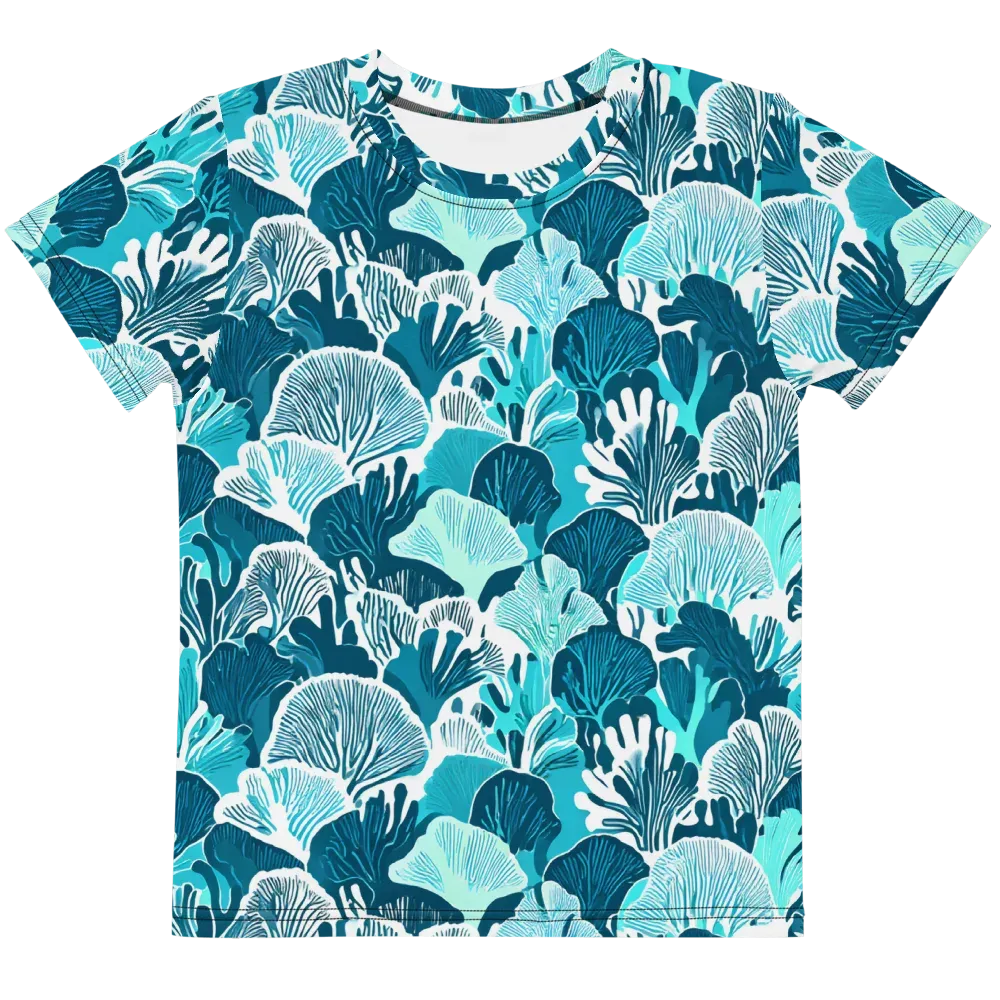 Aqua Fanfare on Kids Crew Neck T-Shirt — Front