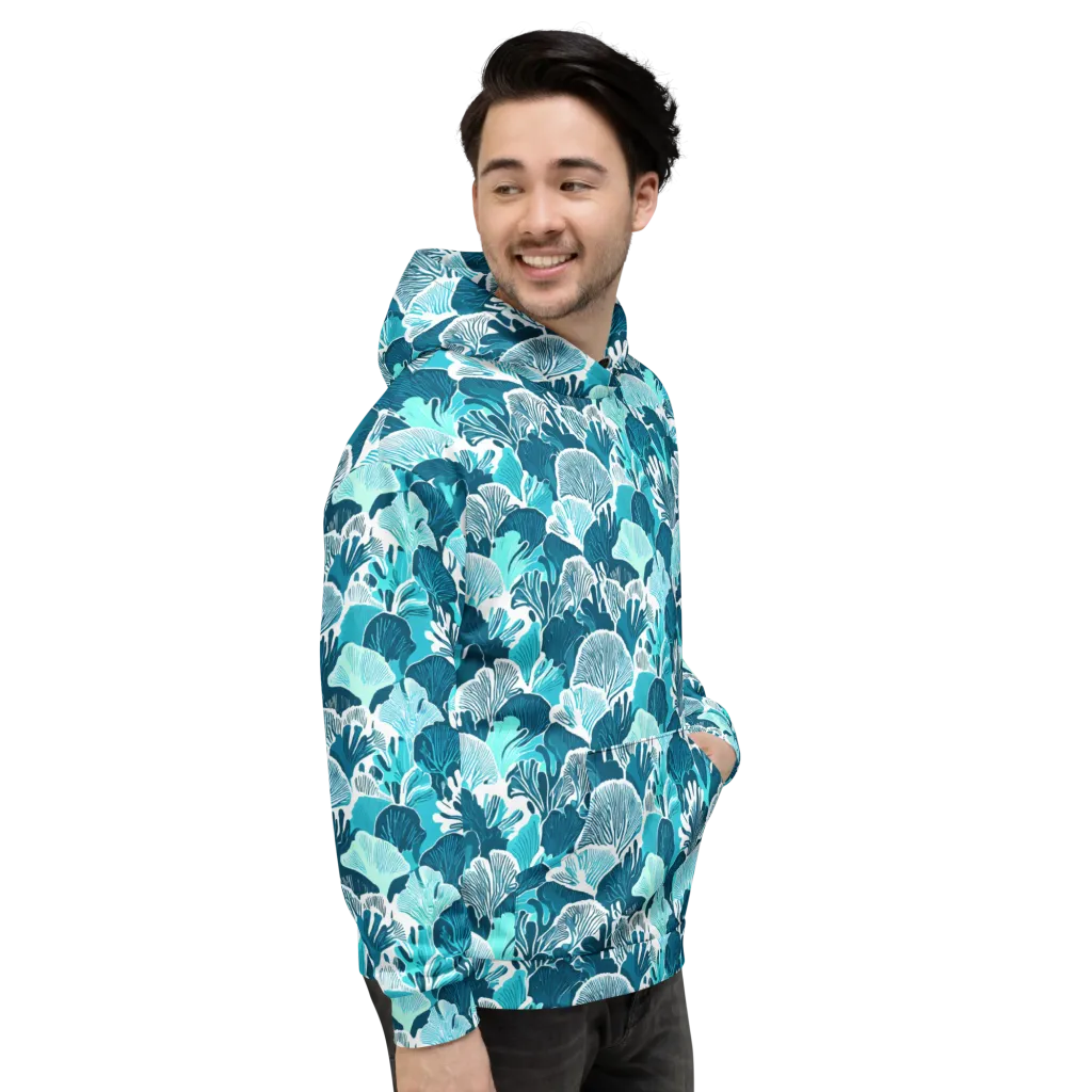Aqua Fanfare on Hoodie — Right