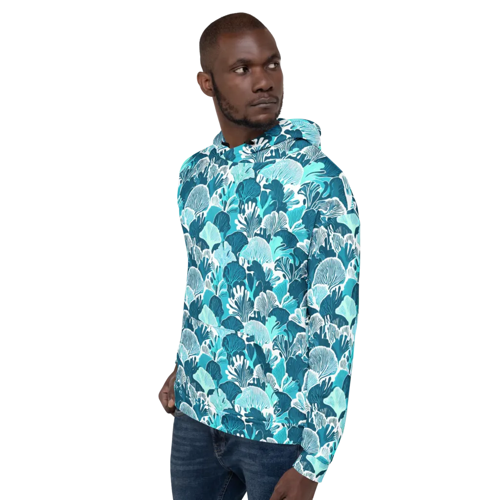 Aqua Fanfare on Hoodie — Left