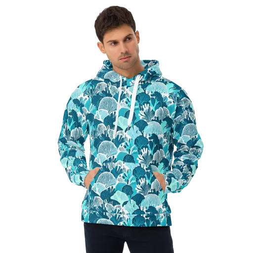Aqua Fanfare on a Hoodie
