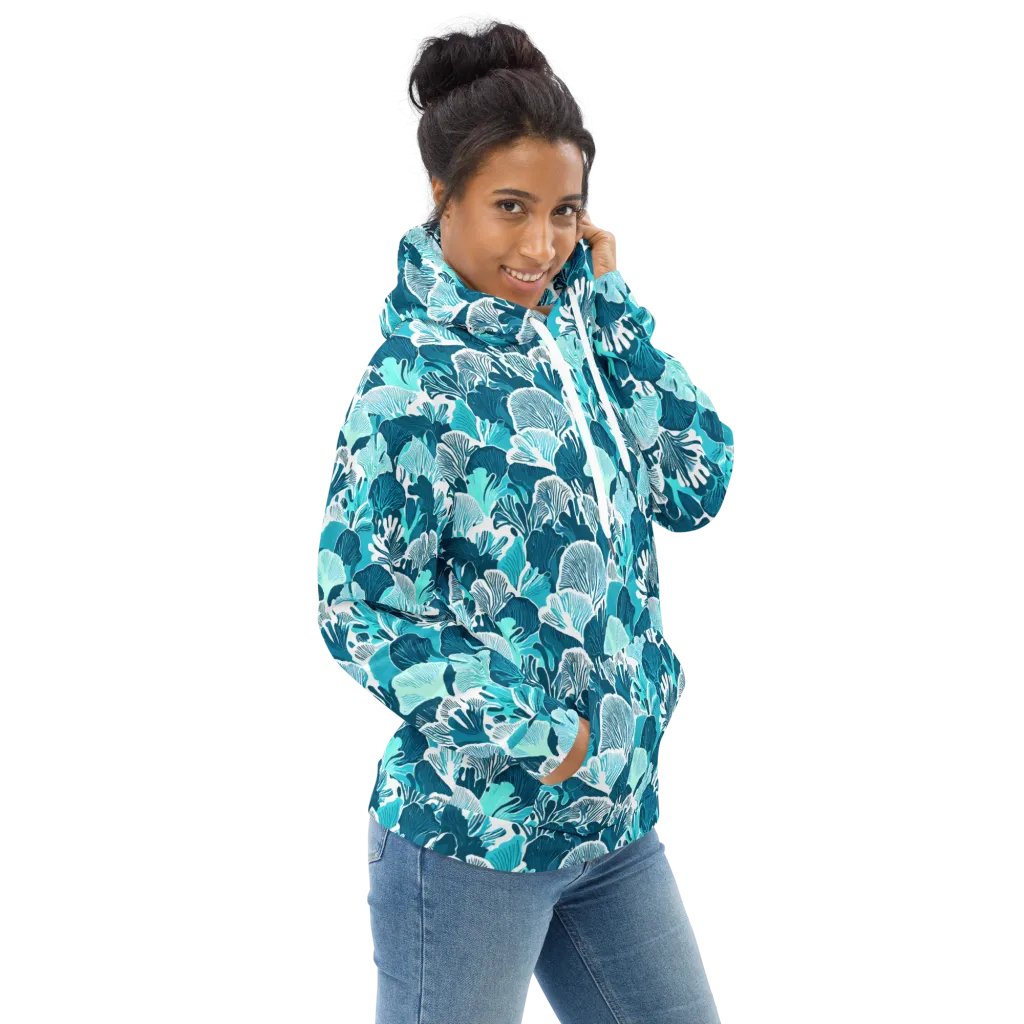 Aqua Fanfare on Hoodie — Right