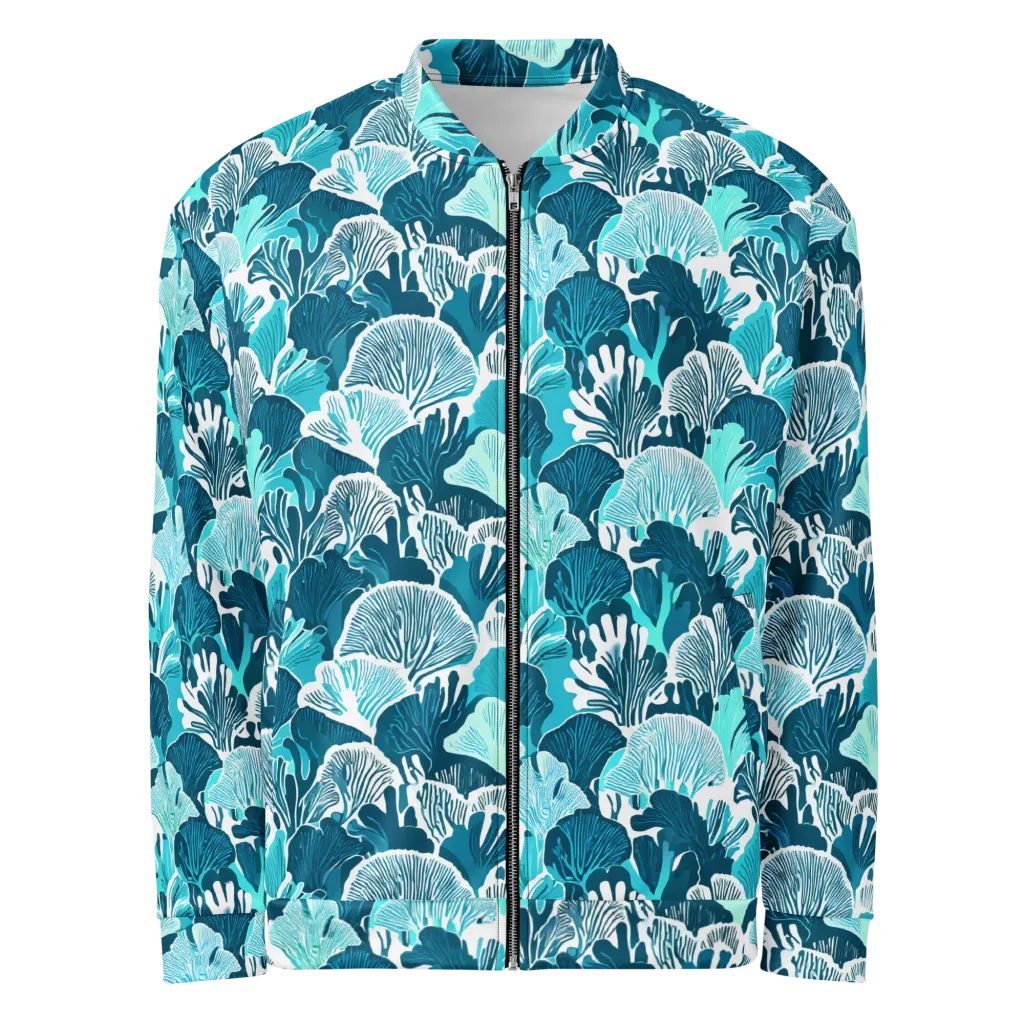 Aqua Fanfare on Bomber Jacket — Front