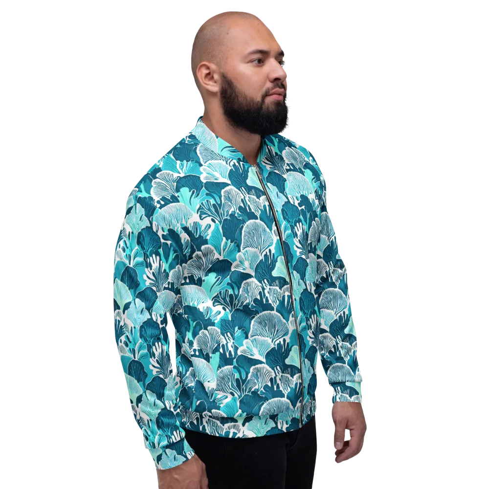 Aqua Fanfare on Bomber Jacket — Right