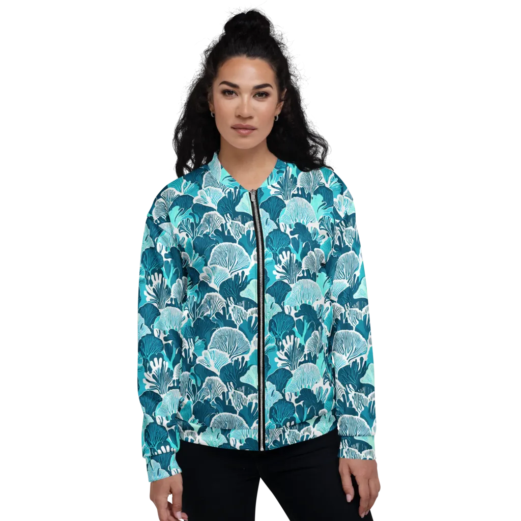Aqua Fanfare on Bomber Jacket — Front
