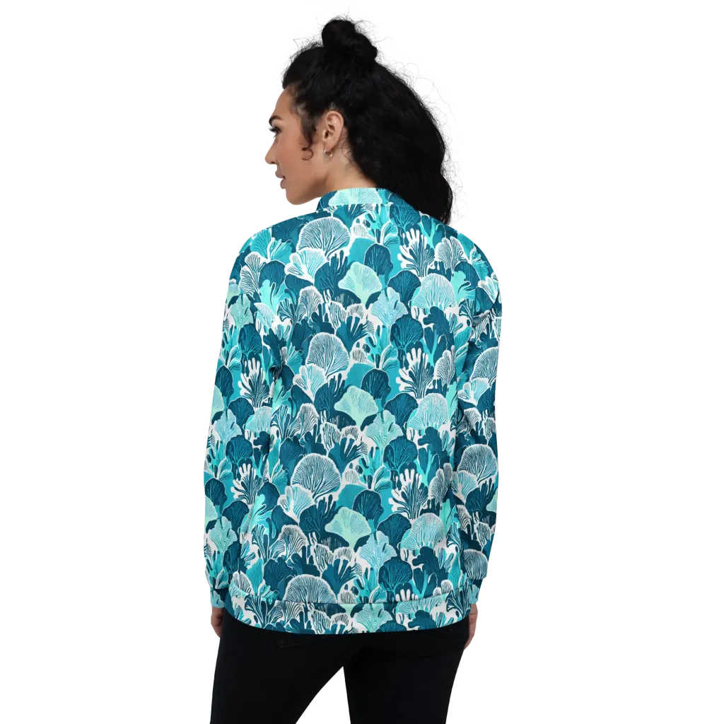 Aqua Fanfare on Bomber Jacket — Back