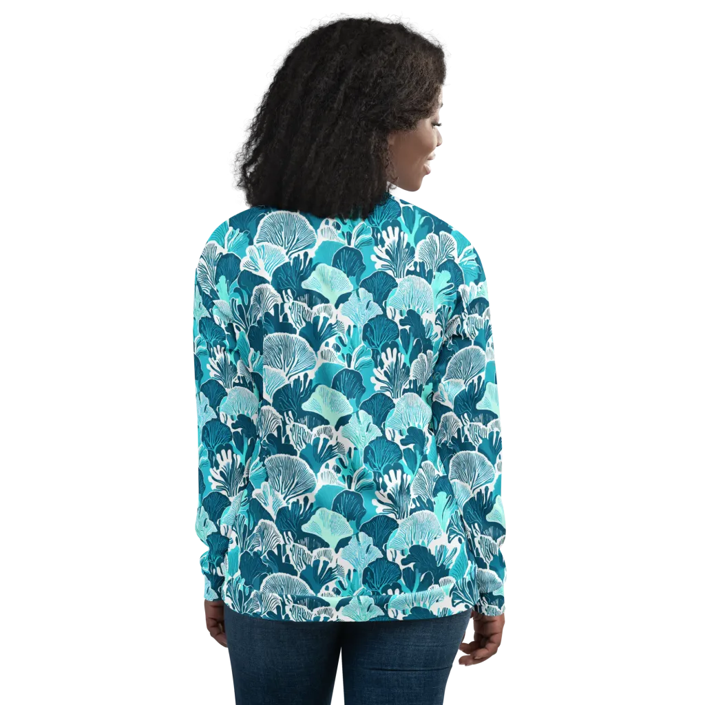 Aqua Fanfare on Bomber Jacket — Back