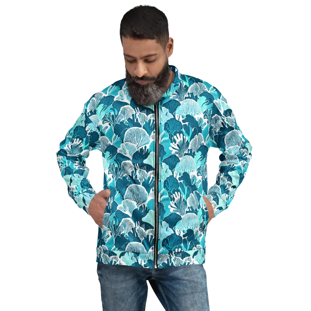 Aqua Fanfare on Bomber Jacket — Front