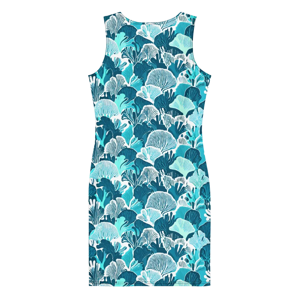 Aqua Fanfare on Bodycon Dress — Back