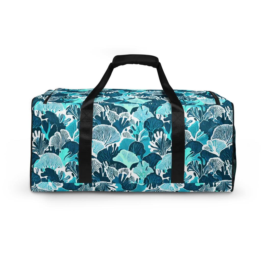 Aqua Fanfare on Duffle Bag — Back