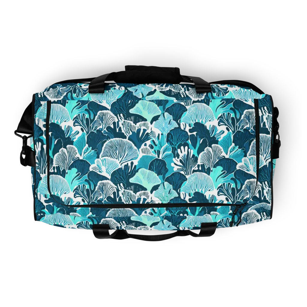 Aqua Fanfare on Duffle Bag — Top