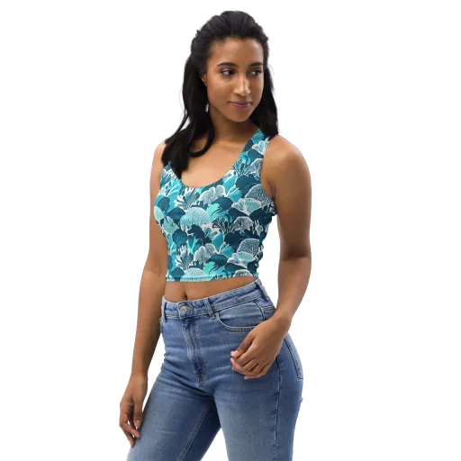 Aqua Fanfare on a Crop Top