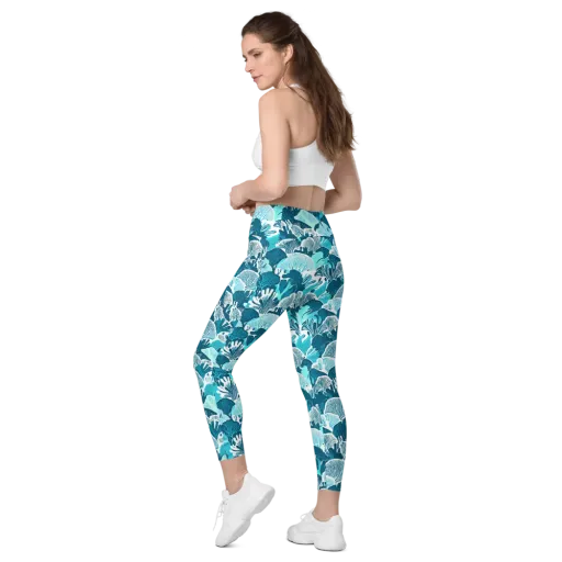 Aqua Fanfare on a Leggings with Pockets