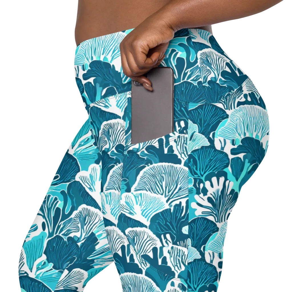 Aqua Fanfare on Leggings with Pockets — Product details 2