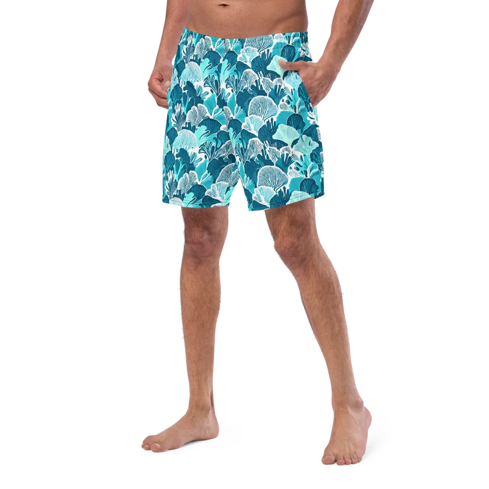 Aqua Fanfare on Swim Trunks — Left Front